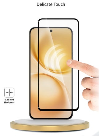 حماية شاشة زجاجية مقسّاة كاملة مع لاصق كامل من سلسلة vivo X200 FE 5G 2025 Premium E2E (MSGECN) - شفاف/أسود - view 3