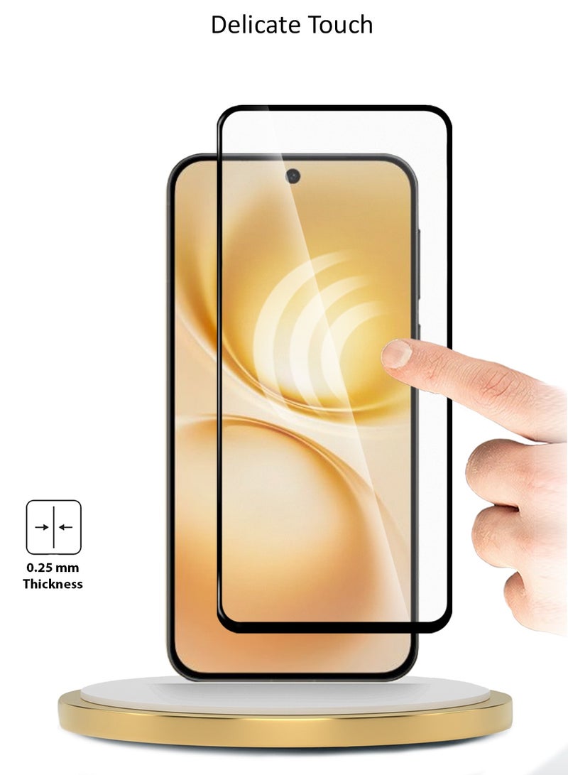 Wtech vivo X200 FE 5G 2025 Premium E2E Series Full Glue Full Cover Tempered Glass Screen Protector (MSGECN) - Clear/Black - Image 3