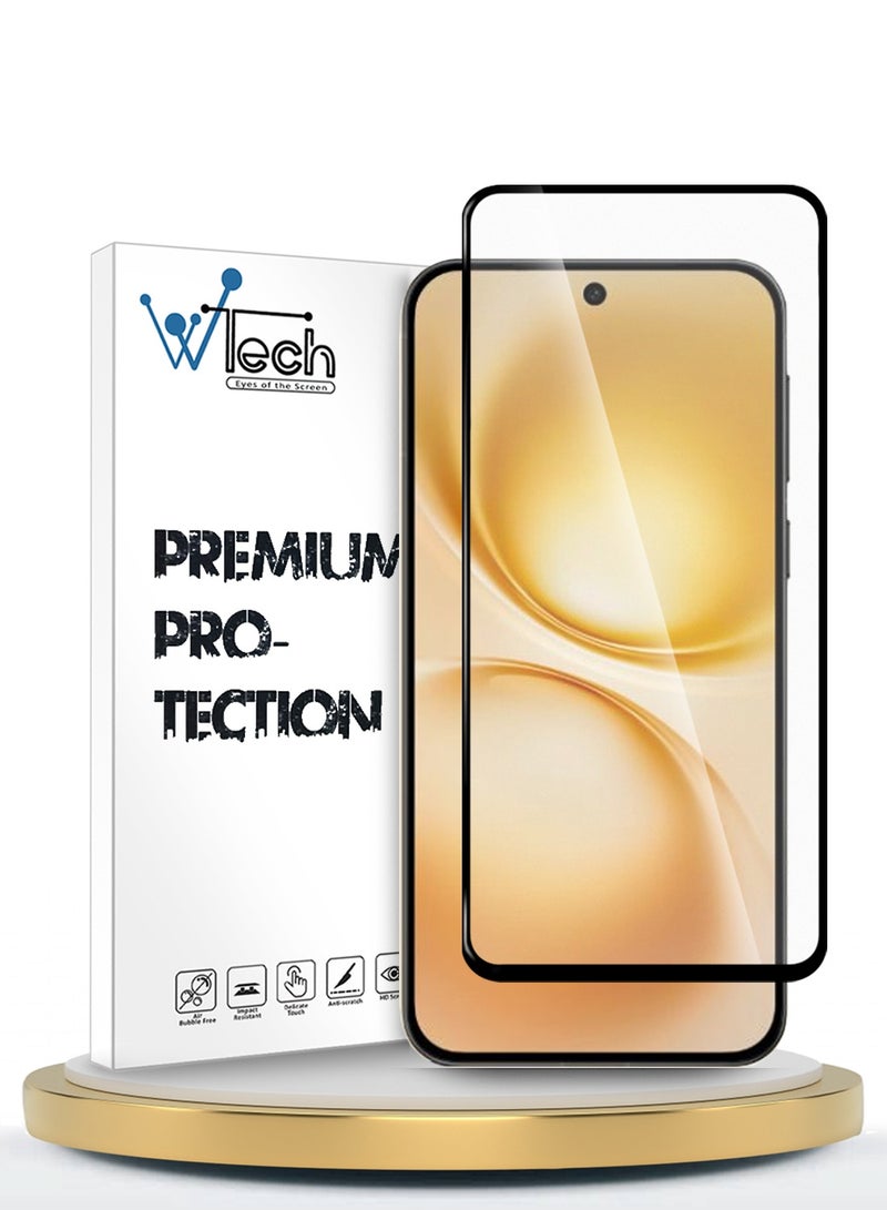 Wtech vivo X200 FE 5G 2025 Premium E2E Series Full Glue Full Cover Tempered Glass Screen Protector (MSGECN) - Clear/Black - Image 1
