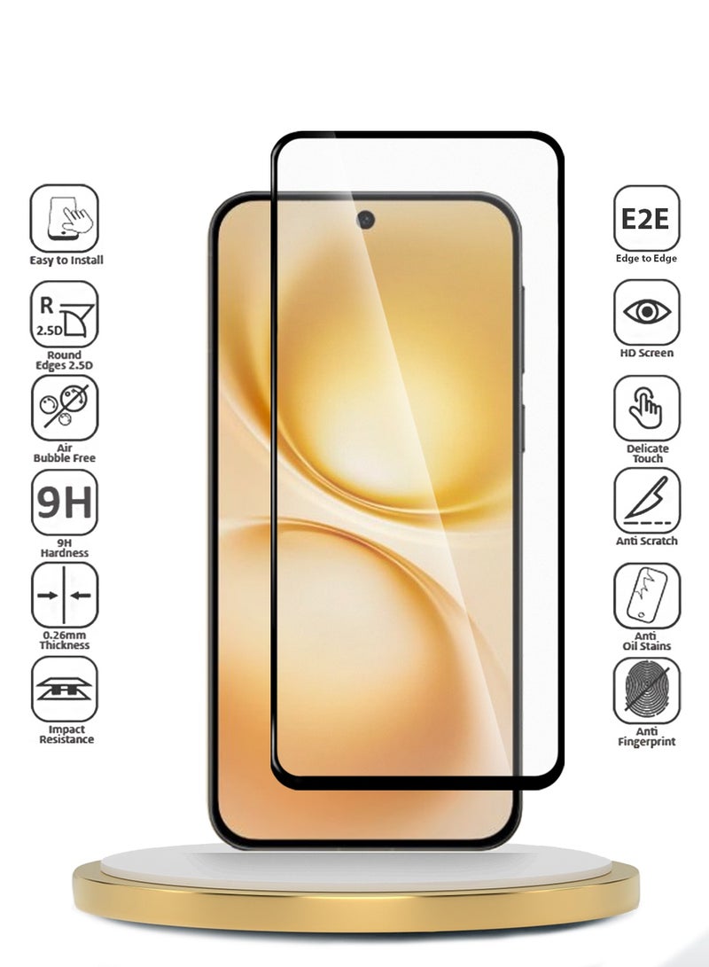 Wtech vivo X200 FE 5G 2025 Premium E2E Series Full Glue Full Cover Tempered Glass Screen Protector (MSGECN) - Clear/Black - Image 2