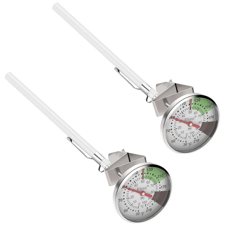 Efeng Instant Read Pocket Milk Frothing Thermometer with1 inch Dial 5 inch Probe Clip,Best Instant Read Food for The Coffee Drinks,Chocolate Milk Foam (2) - Image 1