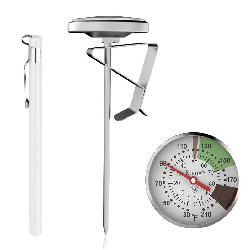 Efeng Instant Read Pocket Milk Frothing Thermometer with1 inch Dial 5 inch Probe Clip,Best Instant Read Food for The Coffee Drinks,Chocolate Milk Foam (2) - Image 5