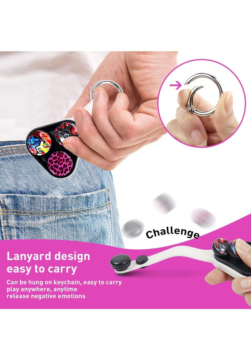 Excefore Magnetic Hand Spinner Fidget Toy Triangle Fidget Keyring Magnetic Buckle Elastic Hand Toy Anxiety Decompression Toy Fidget Toy Pack Gift for Kid Adult - Image 2