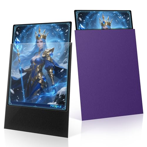 Proijeut 200 Pack Card Sleeves Matte Dual Trading Card Sleeves with Opaque Back Smooth Shuffle Tear Resistant Card Protectors for MTG TCG and Game Cards Metallic Purple - Image 1