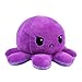 TeeTurtle Reversible Octopus Plushie 4Inch Dark Purple Light Purple TwoSided Flip Plush Toy with Embroidered Details Cute Mini Collectible Plush for Kids Teens and Adults - Image 3