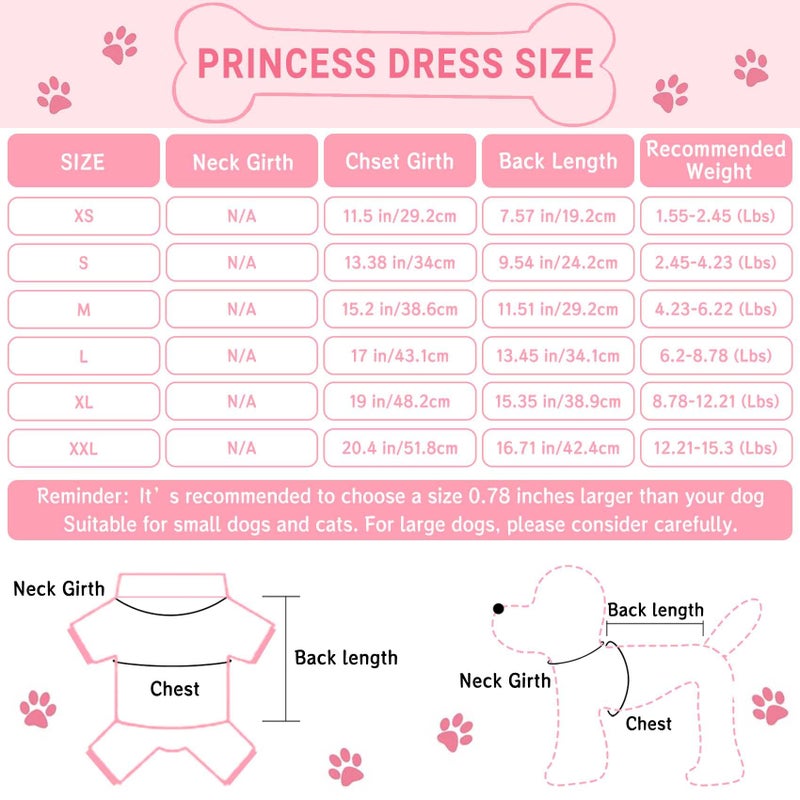 TAPBULL Dog Dresses, Fashion Pet Dog Clothes, Striped Mesh Puppy Dogs Princess Dresses (Pink, Large) - Image 2
