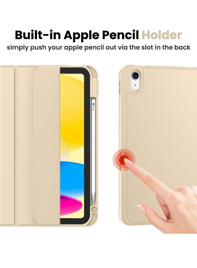 SPFYEAH iPad (A16) 11th Generation 11 inch (2025) / iPad 10th Generation 10.9 inch (2022) Case, with Pencil Holder, Auto Wake/Sleep, Trifold Stand Smart Cover with Soft TPU Back, Champagne Gold - Image 3
