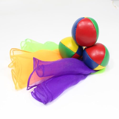 Zeekio YoYoSam Juggling Kit Learn to Juggle for Beginners Juggling Starter Set Durable Vibrant Colors Learn to Juggle Kit 3 Balls 3 Scarves - Image 1