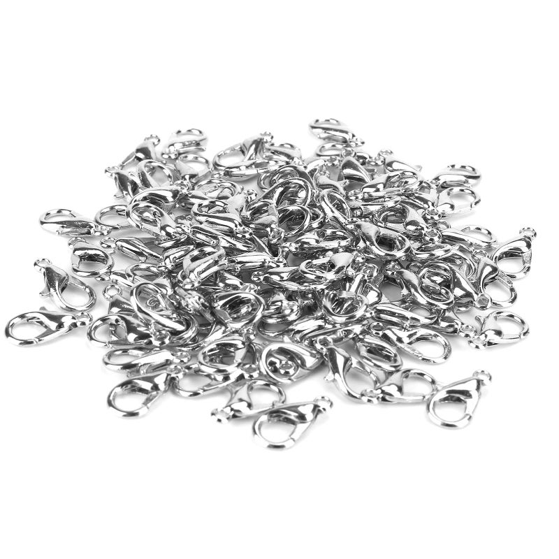 Weico 100PCS Lobster Clasps, Metal Alloy Small Lobster Claw Clasps, Weico Lobster Clip for Handmade Necklace, Bracelet Jewelry Making Accessories Fastener Hook(12mmx6mm, Nickel) - Image 3