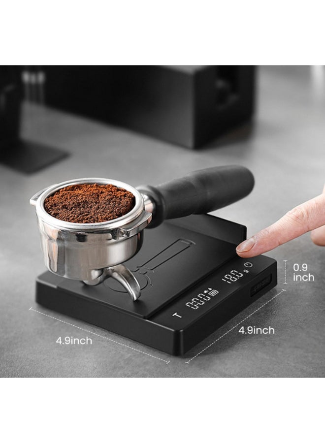 ام اتش دابيلو - ثري بومبار ميزان الإسبريسو MHW-3BOMBER مع مؤقت، ميزان قهوة صغير مع كشف المواد الصلبة والسائلة، ميزان رقمي للقهوة مع خاصية التصفير التلقائي، دقة وزن 0.1 جرام، وضعان، أسود ES6027B-OS - Image 4
