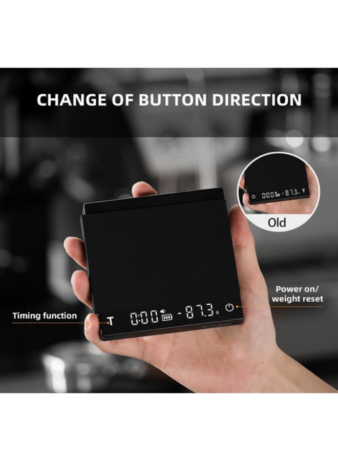 ام اتش دابيلو - ثري بومبار ميزان الإسبريسو MHW-3BOMBER مع مؤقت، ميزان قهوة صغير مع كشف المواد الصلبة والسائلة، ميزان رقمي للقهوة مع خاصية التصفير التلقائي، دقة وزن 0.1 جرام، وضعان، أسود ES6027B-OS - Image 5