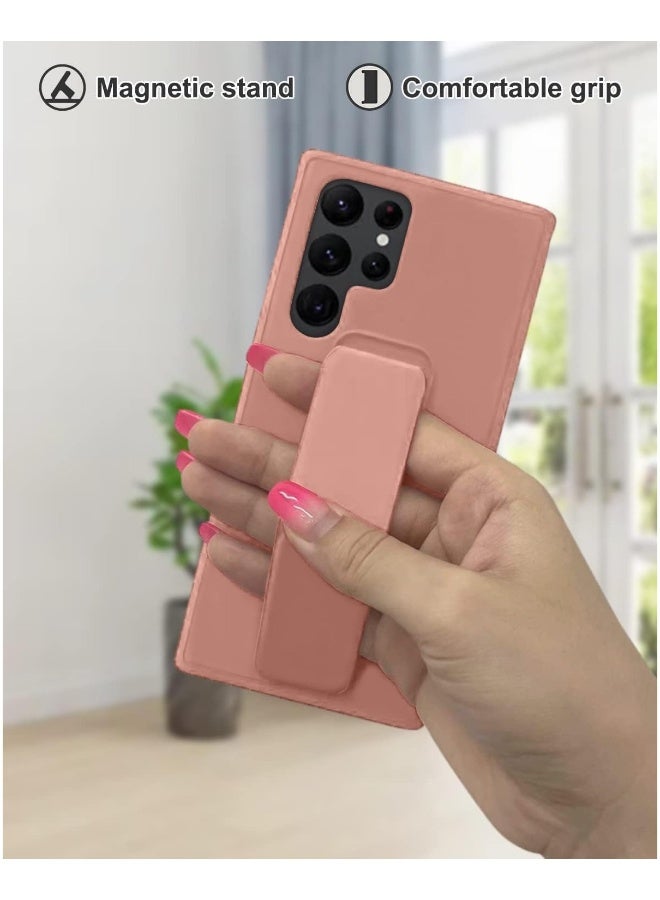 DUSALA Case for Samsung Galaxy S25 Ultra Back Stand Case Magnetic Car Holder Soft Silicone Horizontal & Vertical Kickstand Cover Wrist Strap for Galaxy S25 Ultra - Image 2