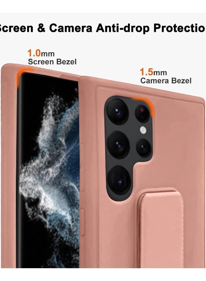 DUSALA Case for Samsung Galaxy S25 Ultra Back Stand Case Magnetic Car Holder Soft Silicone Horizontal & Vertical Kickstand Cover Wrist Strap for Galaxy S25 Ultra - Image 3