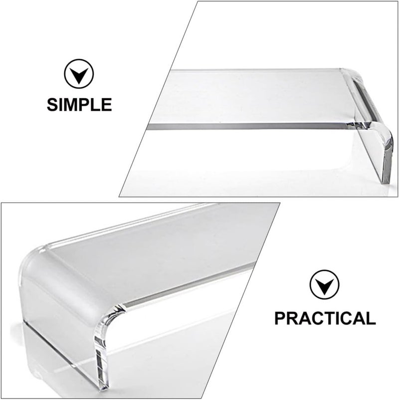 Acrylic Computer Monitor Stand Riser 40x20x10cm Laptop Elevating Stand with Keyboard Storage for Desktop Office Use - Image 3