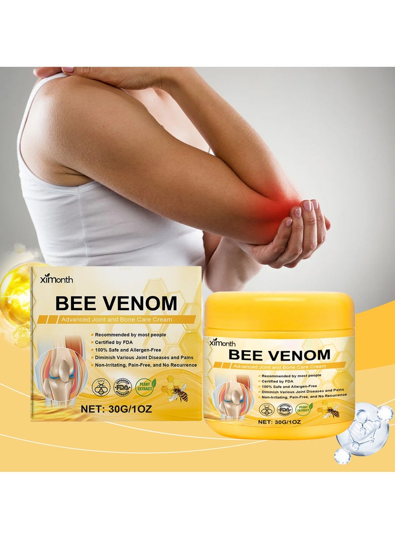 3-Pack Natural Organic Bee Venom Joint Care Cream, Relieves Muscle And Joint Pain 30g*3 - Image 2