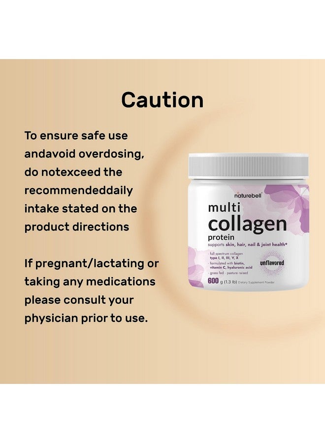 نايتشر بيل مسحوق بروتين الكولاجين المتعدد ٦٠٠ غرام - ٥ أنواع (١، ٢، ٣، ٥، ١٠) من أبقار تتغذى على العشب وتُربى في المراعي | مع ٥٠٠٠ ميكروغرام من البيوتين، وفيتامين سي، وحمض الهيالورونيك | كيتو، باليو، بدون نكهة (٥٤ حصة) - Image 3