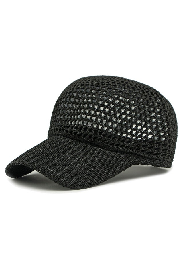 Perforated woven baseball cap with sun protection and breathability - Image 1