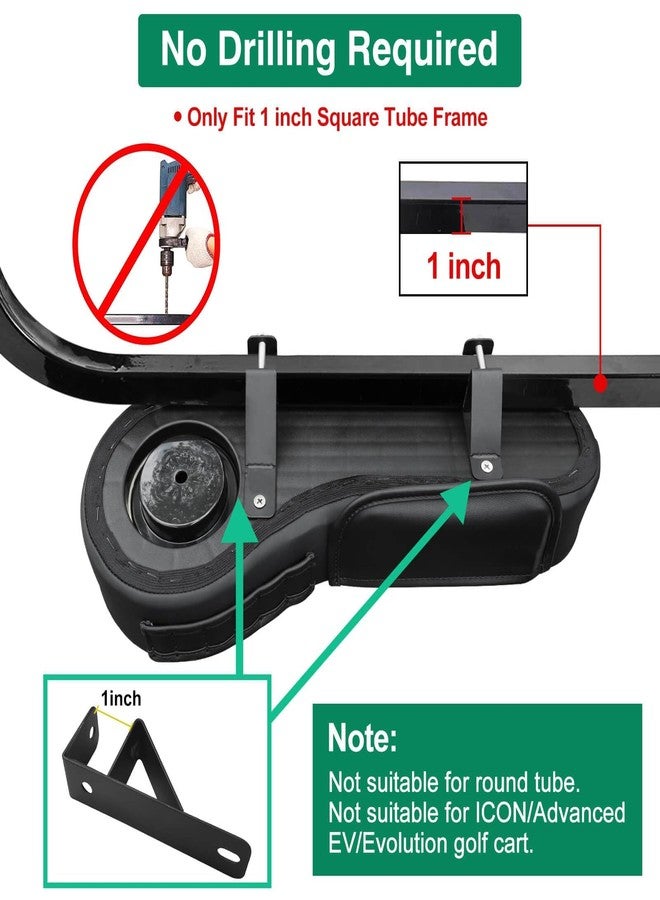 LEAPGOMAX Golf Cart Diamond Armrest with Cup Holder for Rear Seat, Upgraded Stable Triangle Support Frame No Drilling for EZGO Club Car DS Precedent Yamaha Golf Carts Arm Rest with 1" Side Square Tube - Image 3