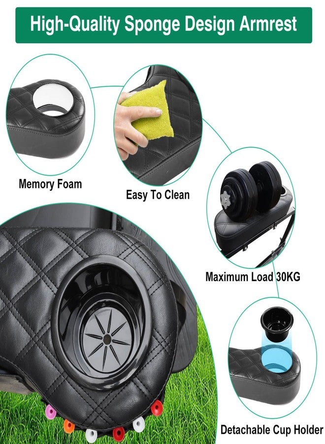 LEAPGOMAX Golf Cart Diamond Armrest with Cup Holder for Rear Seat, Upgraded Stable Triangle Support Frame No Drilling for EZGO Club Car DS Precedent Yamaha Golf Carts Arm Rest with 1" Side Square Tube - Image 5