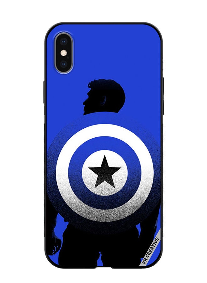 VR CREATIVE Protective Case Cover For Apple iPhone XS Max Captain America Blue Design Multicolour - Image 1