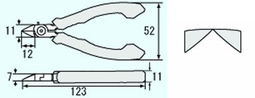 Engineer مقصات صغيرة من الفولاذ الكربوني من ENGINEER لقص وتقليم البلاستيك (حقن القوالب) ، سلك نحاسي. صنع في اليابان. - Image 5