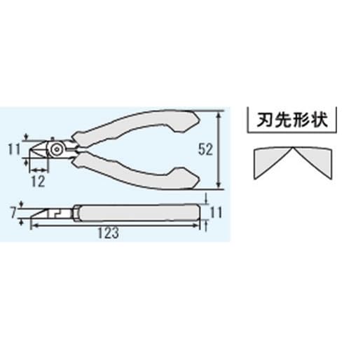 Engineer مقصات صغيرة من الفولاذ الكربوني من ENGINEER لقص وتقليم البلاستيك (حقن القوالب) ، سلك نحاسي. صنع في اليابان. - Image 3