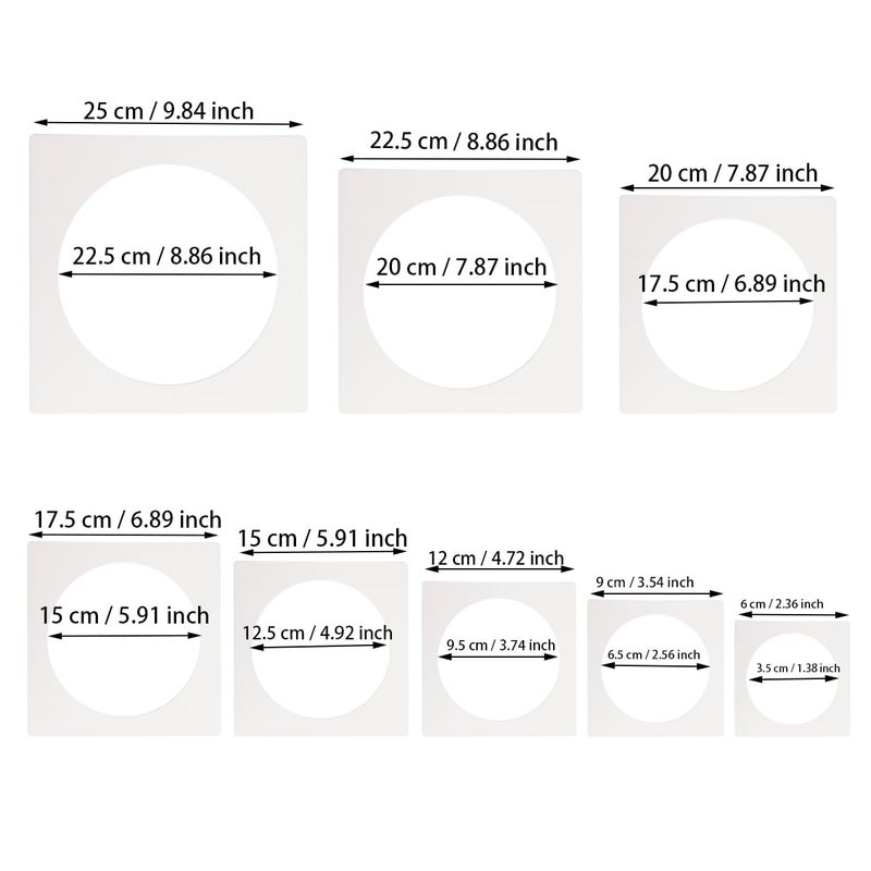 ZTEOFO 8 PCS Large Circle Stencil,Circle Stencils Different Sizes, Circle Template, Circle Template Stencil, Large Circle Stencil, Circle Stencils for Painting, for Painting Template - Image 3