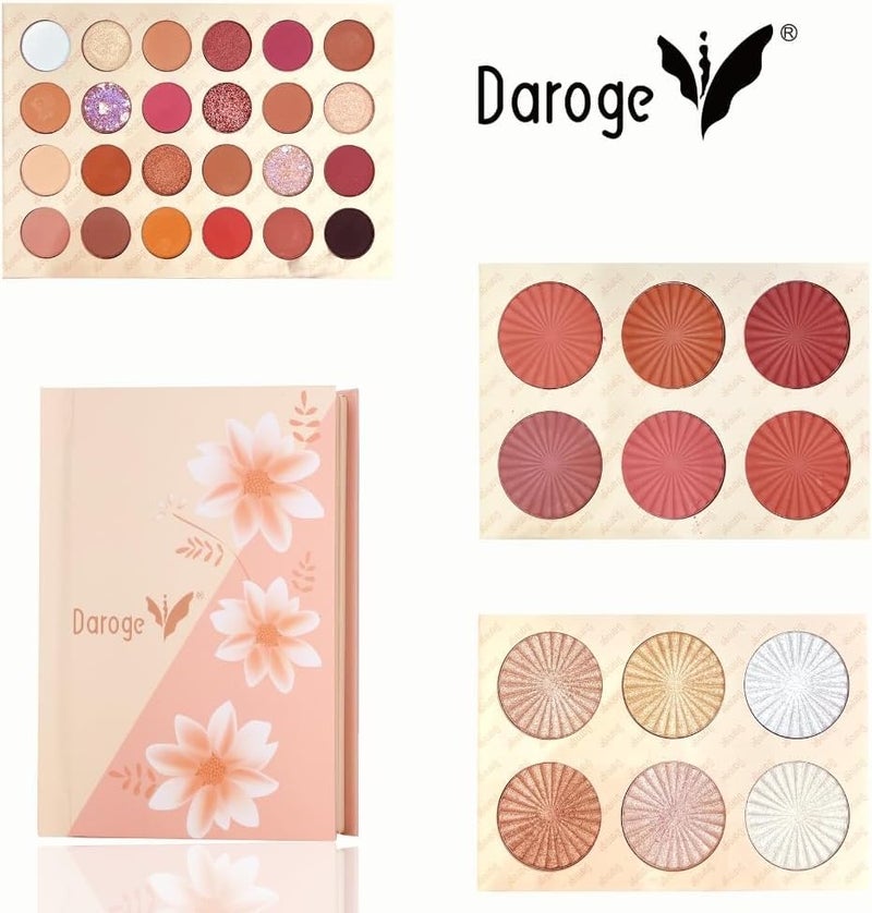 COSLUXE x Daroge Blusher Palette All In 1 Make Up Eyeshadow Highlight Blush Palette Long Wearing Highly Pigmented Glitter Makeup Palette For Women Girls 106g - Image 2