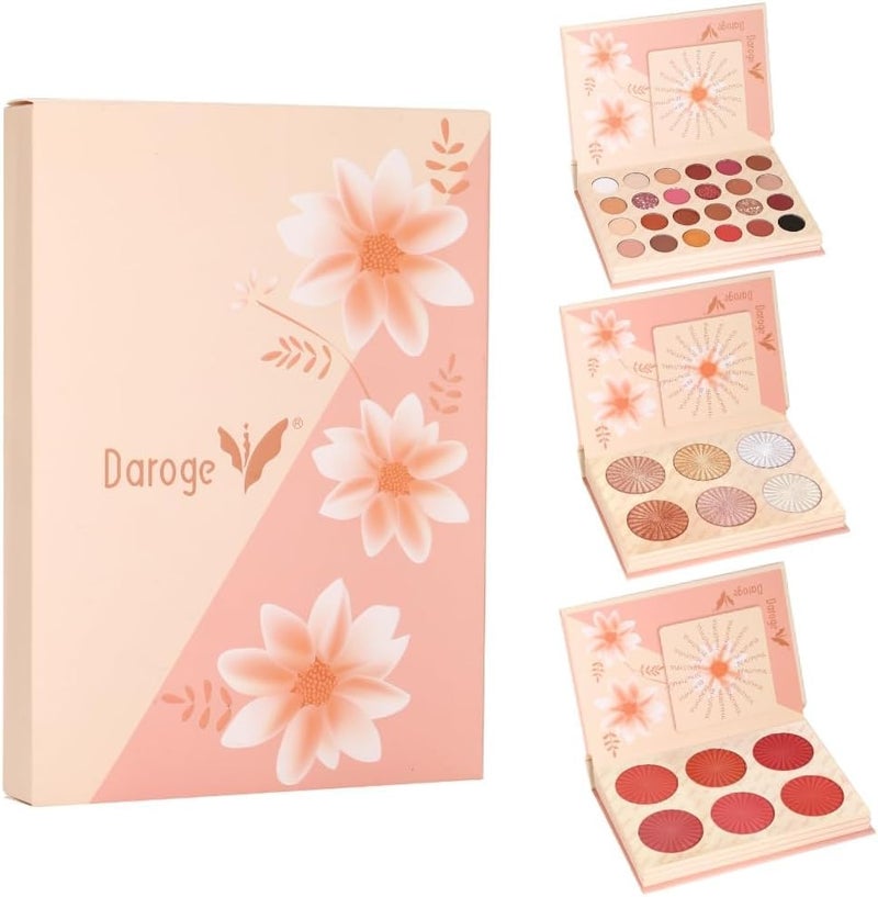 COSLUXE x Daroge Blusher Palette All In 1 Make Up Eyeshadow Highlight Blush Palette Long Wearing Highly Pigmented Glitter Makeup Palette For Women Girls 106g - Image 1