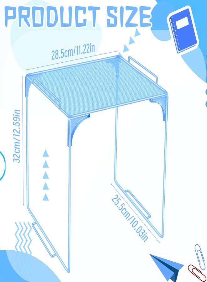 Demonwer Locker Organizer Shelf Blue Stackable Extra Locker Shelf Storage Cabinet Accessories for School Office Home Gym Supplies - Image 2