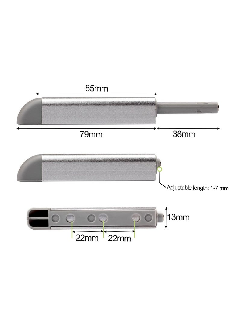 Y&D Magnetic Touch Latch, Door Catch Push to Open Latch Adjustable Cabinet Closures Release Catches Damper for Kitchen Closet Wardrobe Cupboard (6Pcs Silver)  - Image 2