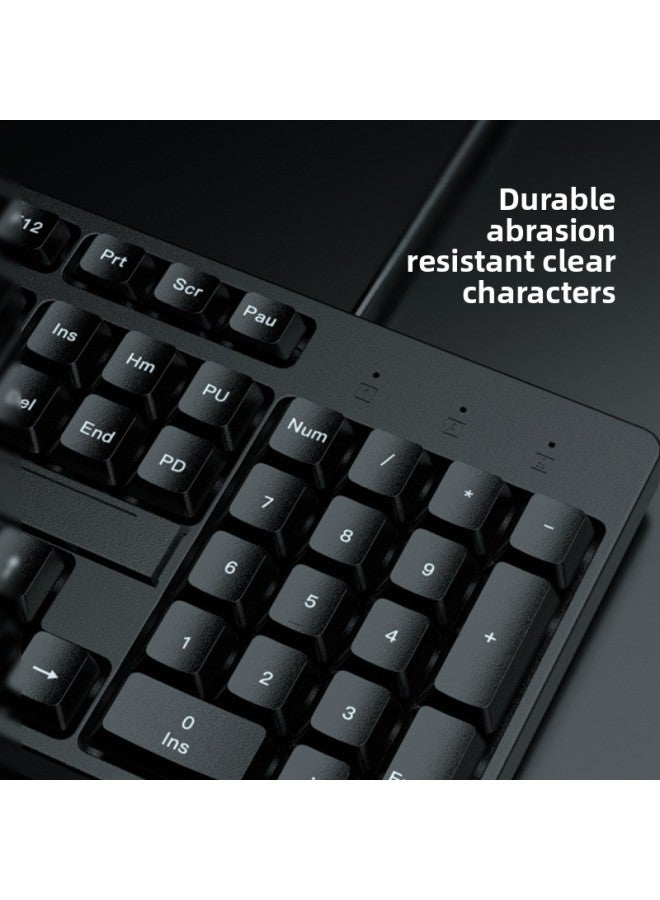 Backlit Keyboard And Mouse Suit Mechanical Game Mute Desktop Feel Wired Keyboard E-sports Laptop Office-Color:Black Upgraded Version (mixed Light + Texture Upgraded Metal Panel) * E-sports Micro-movement 26 Keys Without Punching * Two-year Warranty