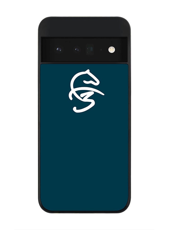 Stylizedd Rugged Black edge case for Google Pixel 6 Pro 5G Slim fit Soft Case Flexible Rubber Edges Anti Drop TPU Gel Thin Cover -  Faz3 Icon Blue - Image 1