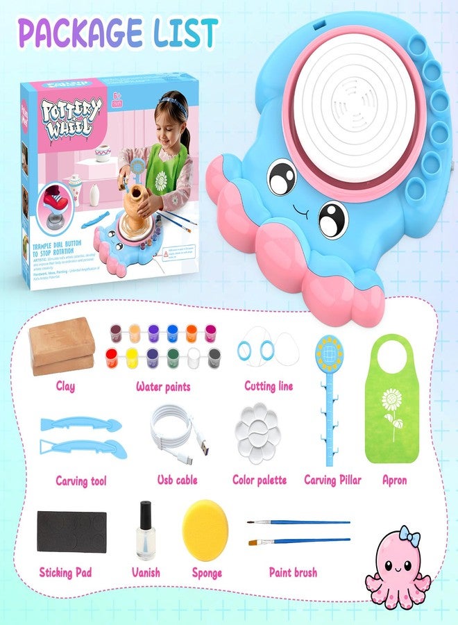 Aujazyble Pottery Wheel for Kids, Complete Pottery Painting Art & Craft Kit Toy, Arts and Crafts for Kids Ages 8-12, Girls Boy Toys Birthday Halloween Christmas Gift for Kid Ages 6 7 8 9 10 11 12+, Blue - Image 2