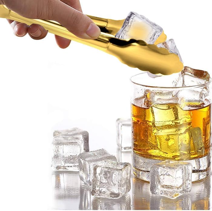 XEVOM 4 Pack Gold Serving Tongs Buffet Tongs Serving Utensils Salad Tongs Stainless Steel Gold Plated Buffet Serving Tongs,9 Inch - Image 4