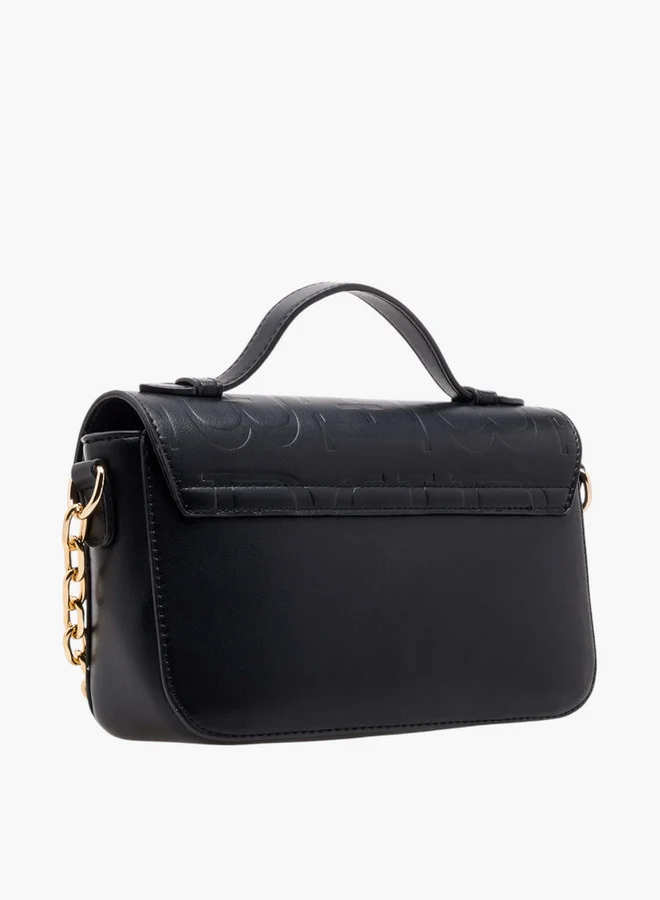 Flora Bella By Shoexpress Women's Monogram Print Crossbody Bag with Adjustable Strap and Twist Lock