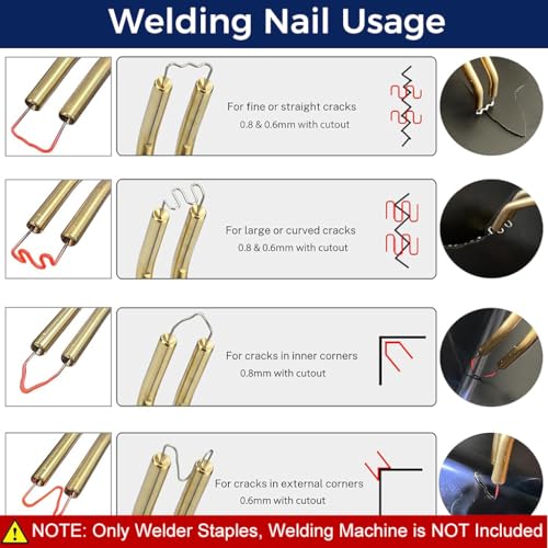 Serplex® 600Pcs Plastic Hot Stapling Welder Staples,Plastic Welding Staples,6 Types Hot Welder Staple Bumper Welding Wire for Repair Car Bumper Crack (Only Included) - Image 4