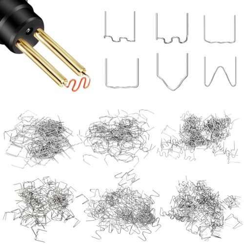 Serplex® 600Pcs Plastic Hot Stapling Welder Staples,Plastic Welding Staples,6 Types Hot Welder Staple Bumper Welding Wire for Repair Car Bumper Crack (Only Included) - Image 1