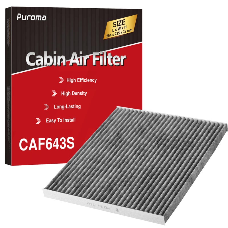 Puroma Cabin Air Filter with Activated Carbon, Replacement for CF11643, Compatible with Audi A3/Q3/S3/TT Quattro, Atlas, GTI, Golf, Jetta, Tiguan - Image 1