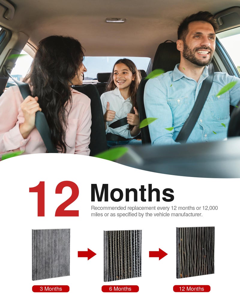 Puroma Cabin Air Filter with Activated Carbon, Replacement for CF11643, Compatible with Audi A3/Q3/S3/TT Quattro, Atlas, GTI, Golf, Jetta, Tiguan - Image 4