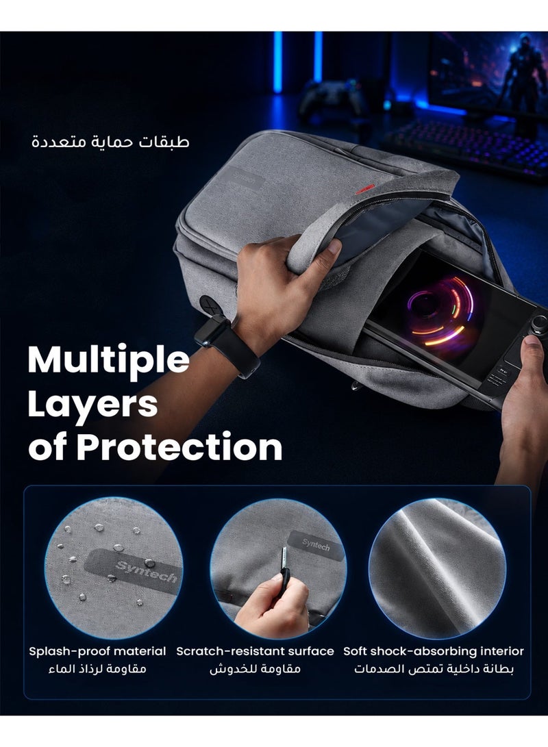 Syntech Carrying Case Compatible with Steam Deck OLED/ROG Ally X/Legion Go S, Sling Bag for Nintendo Switch 2/PS Portal, Portable Travel Bag for Consoles & Accessories with Large Storage Space, Gray - Image 5