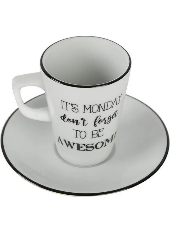 Porland Be Happy Coffee Cup With Saucer 95cc