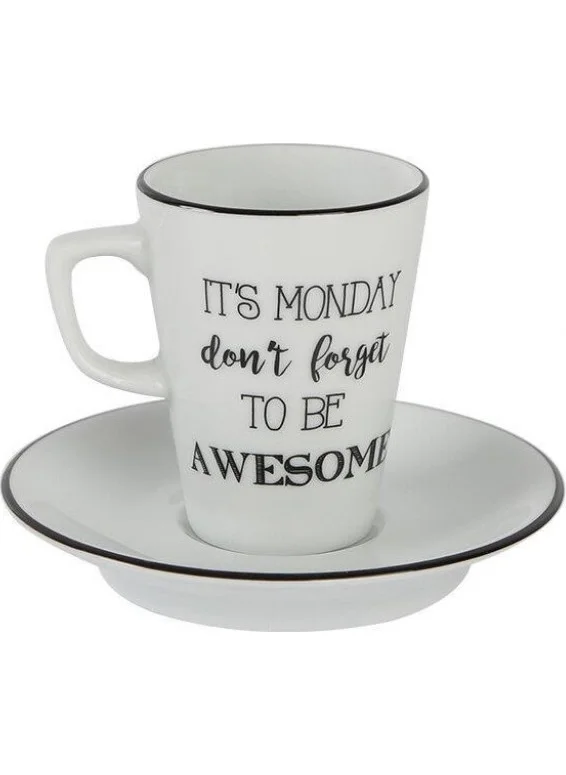 Porland Be Happy Coffee Cup With Saucer 95cc