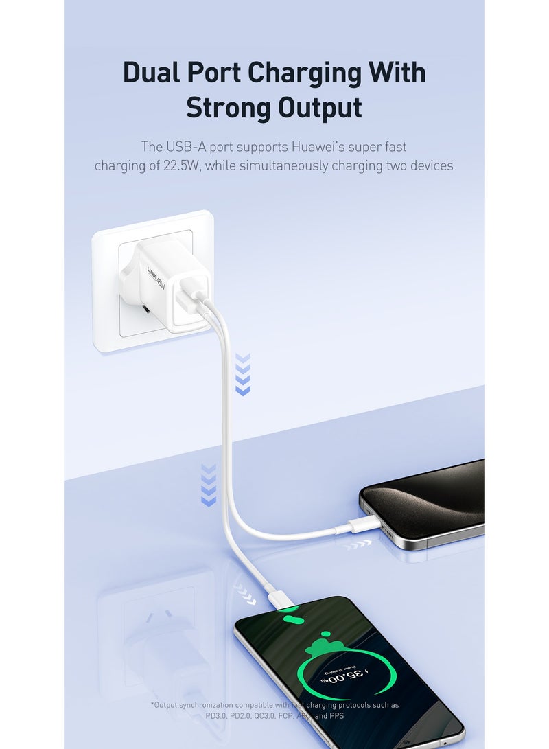 Lanex LC66U 45W Dual USB Type-C Wall Charger with GAN Compatible with iPhone, Galaxy, Pixel, Samsung, Huawei, iPad, AirPods - Image 4