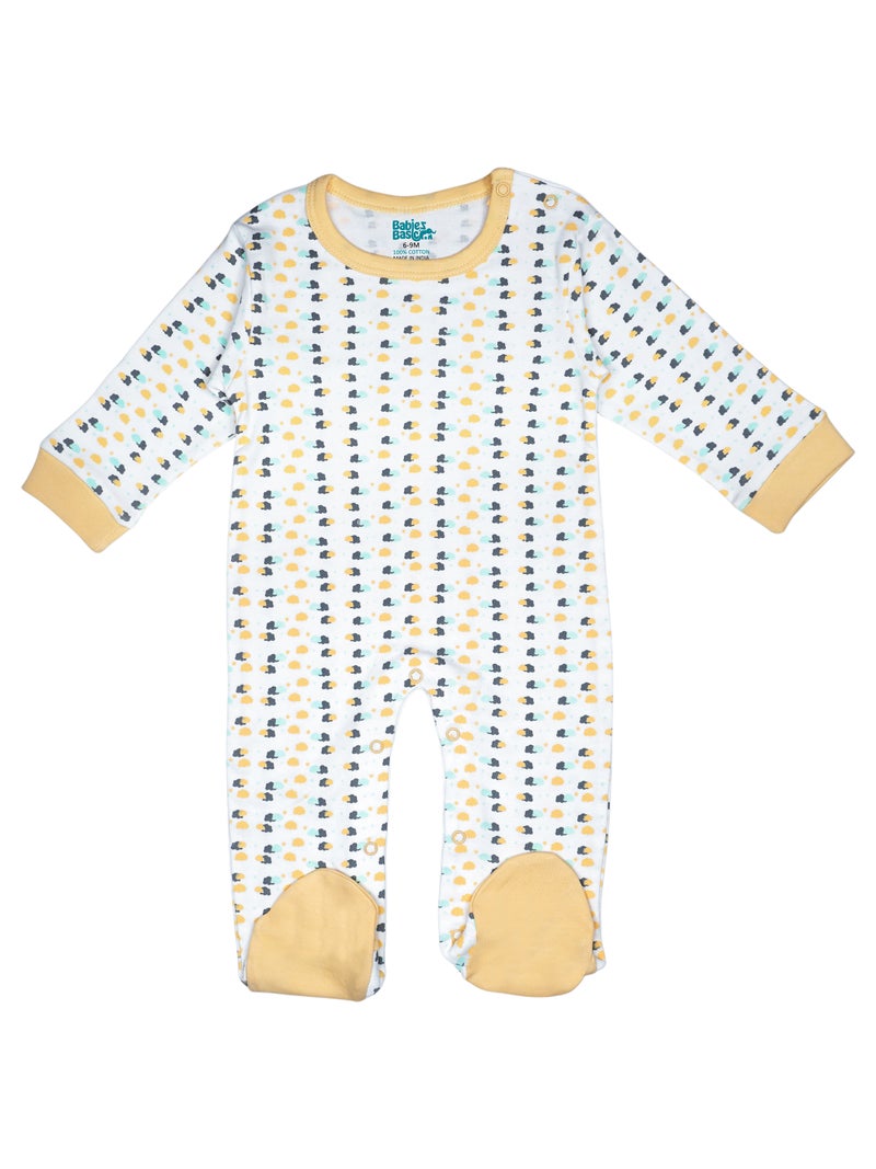 Babies Basic 5 piece Unisex 100% Cotton Sets include Bib, Romper, Mittens, Cap and Sleepsuit/Jumpsuit - Image 2