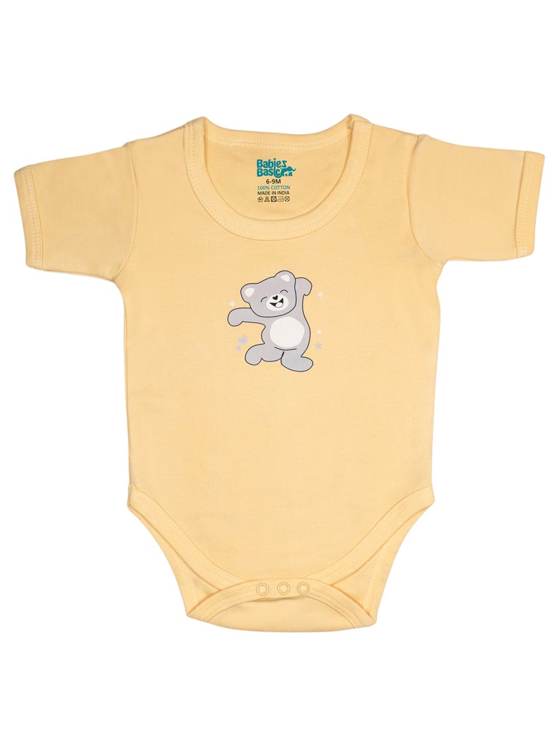 Babies Basic 5 piece Unisex 100% Cotton Sets include Bib, Romper, Mittens, Cap and Sleepsuit/Jumpsuit - Image 3