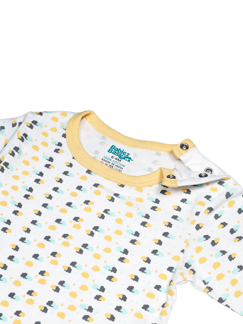 Babies Basic 5 piece Unisex 100% Cotton Sets include Bib, Romper, Mittens, Cap and Sleepsuit/Jumpsuit - Image 5