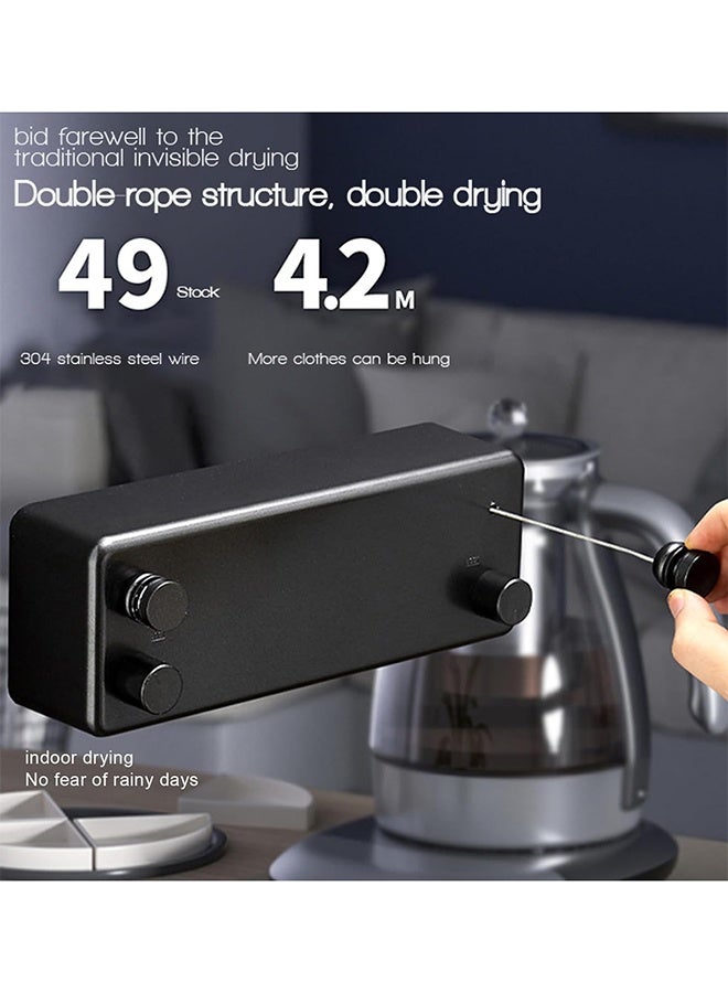 TaqwaMart Retractable Clothesline 4.2M Double Rope - 304 Stainless Steel & ABS Aluminum Case, 20KG Capacity, Space-Saving for Bathroom Balcony Laundry Indoor Outdoor - Image 4