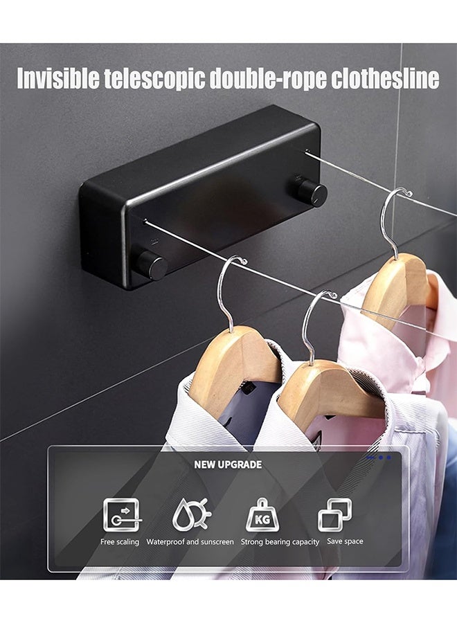 TaqwaMart Retractable Clothesline 4.2M Double Rope - 304 Stainless Steel & ABS Aluminum Case, 20KG Capacity, Space-Saving for Bathroom Balcony Laundry Indoor Outdoor - Image 3