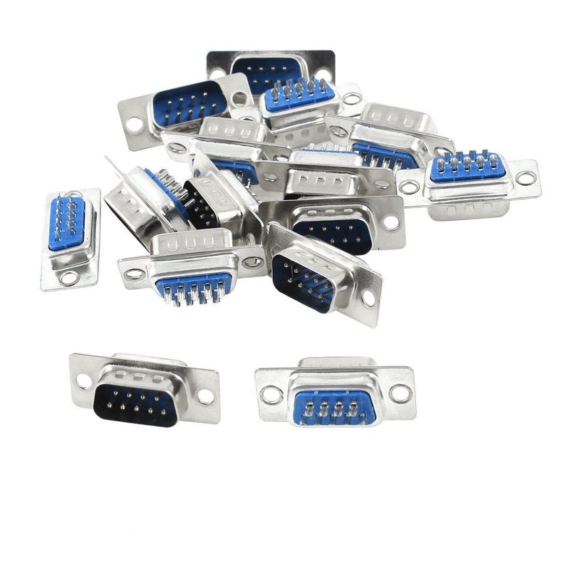 ® RS 232-9 Pin Male Jack Plug Serial Port Connector Socket Adapter Changer Coupler DB-9 Straight (Pack of 25)